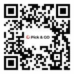 QR code to download Pick & GO app on App Store and playstore